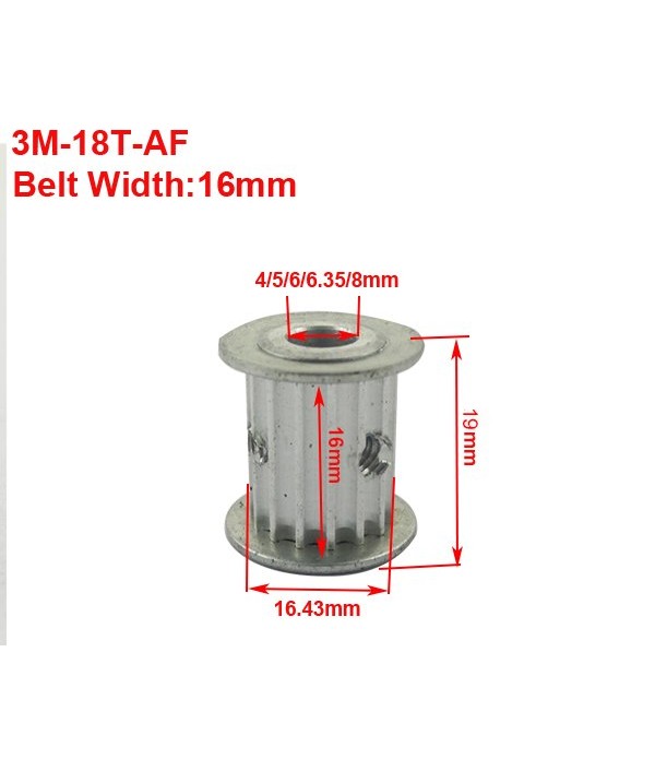 3M--AF PULLEY-18T-FOR 15MM BELT-7mm hole