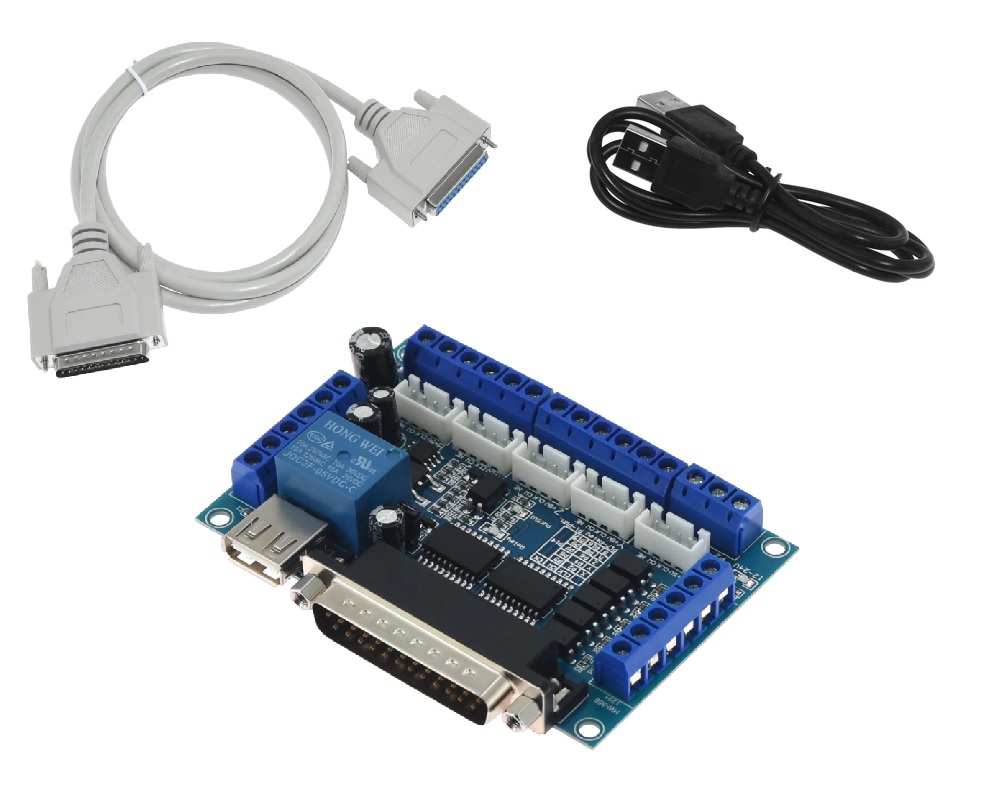 Fasizi 5-Achsen-CNC-Breakout-Board Für MACH3 – Optisch Gekoppelte Eingänge, USB-Stromversorgung, 12–24V Peripheriespannung, Für Schrittmotortreiber & Spindelsteuerung
